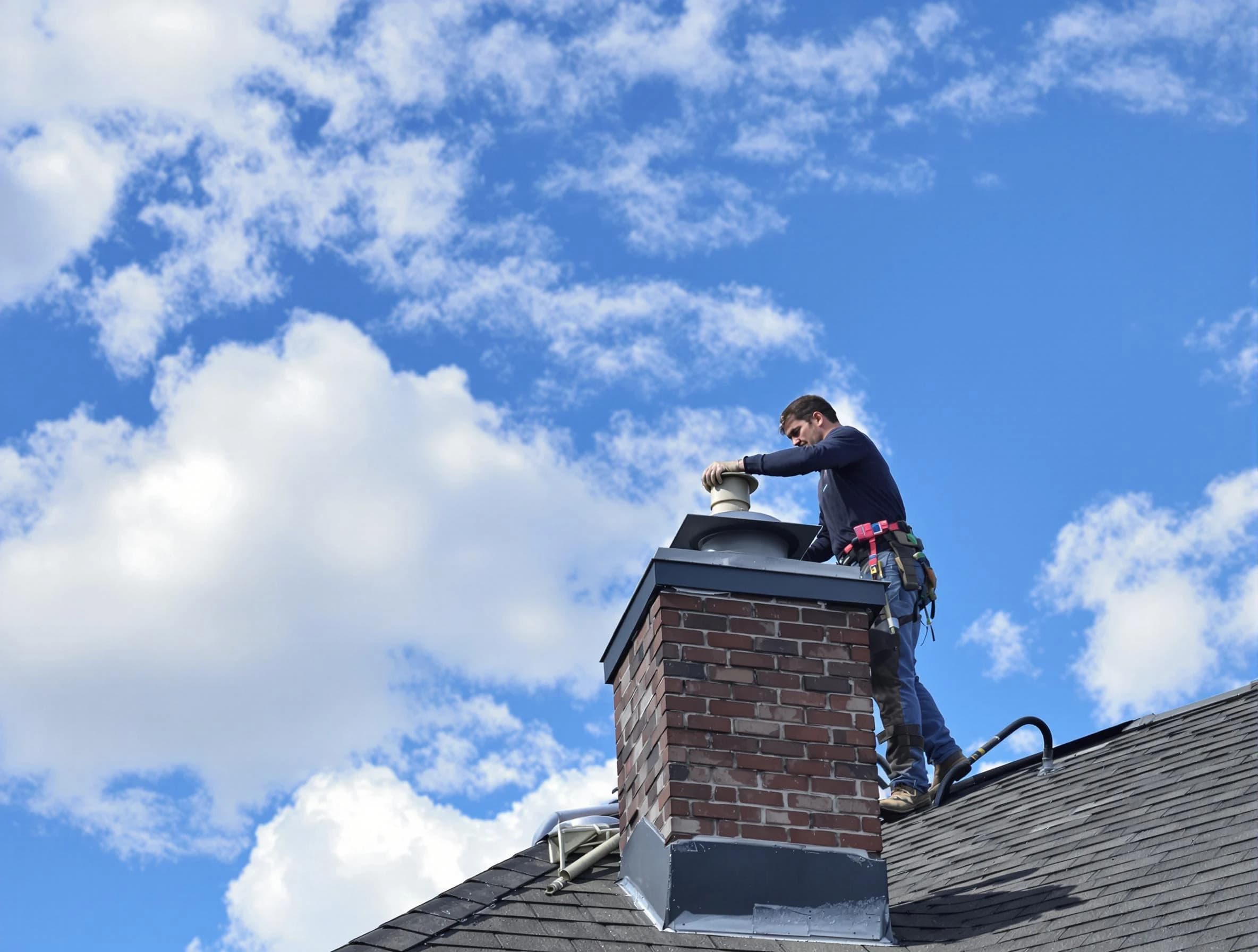 Payson Chimney Sweep installing a sturdy chimney cap in Payson, UT