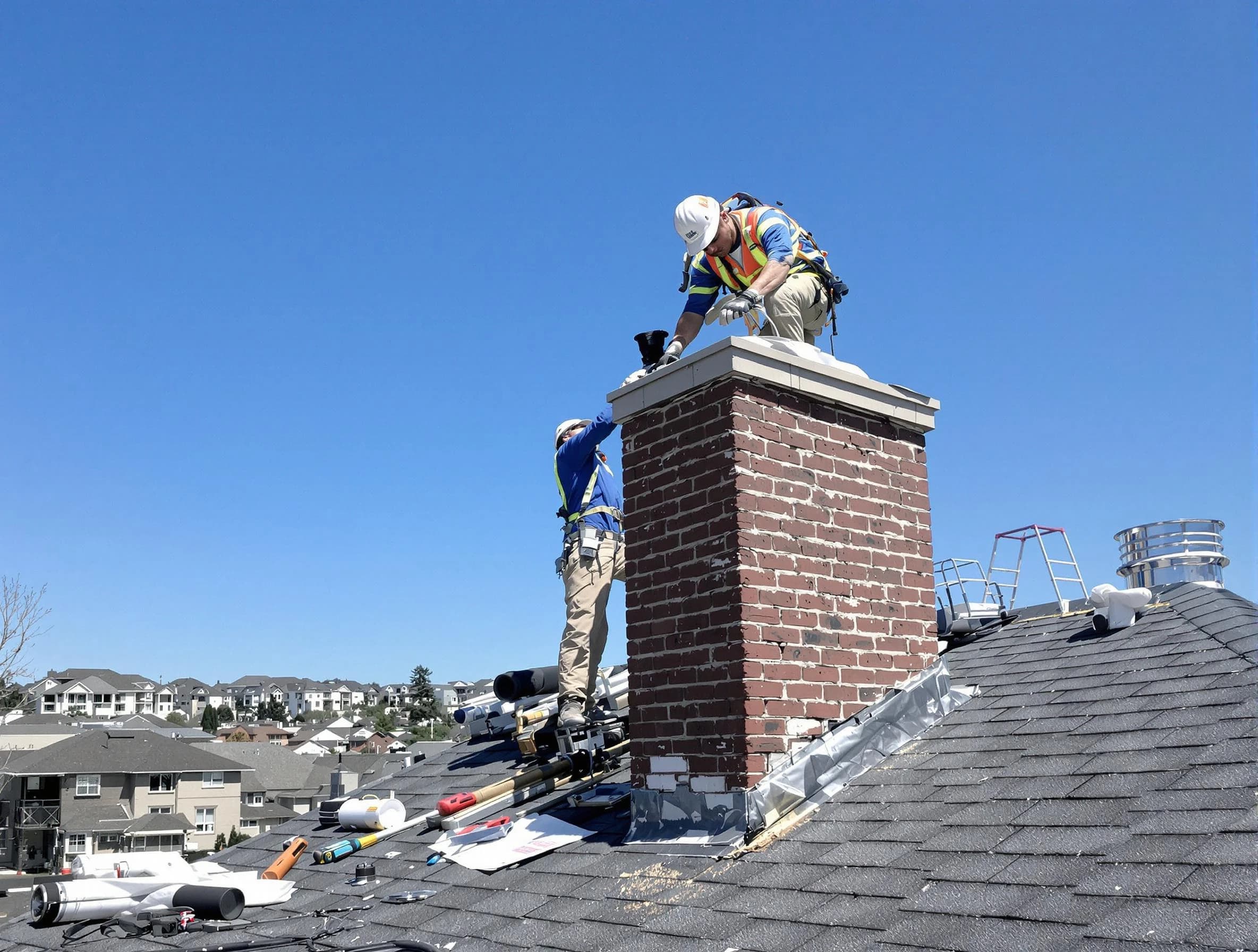 Payson Chimney Sweep repairing a chimney crown in Payson, UT