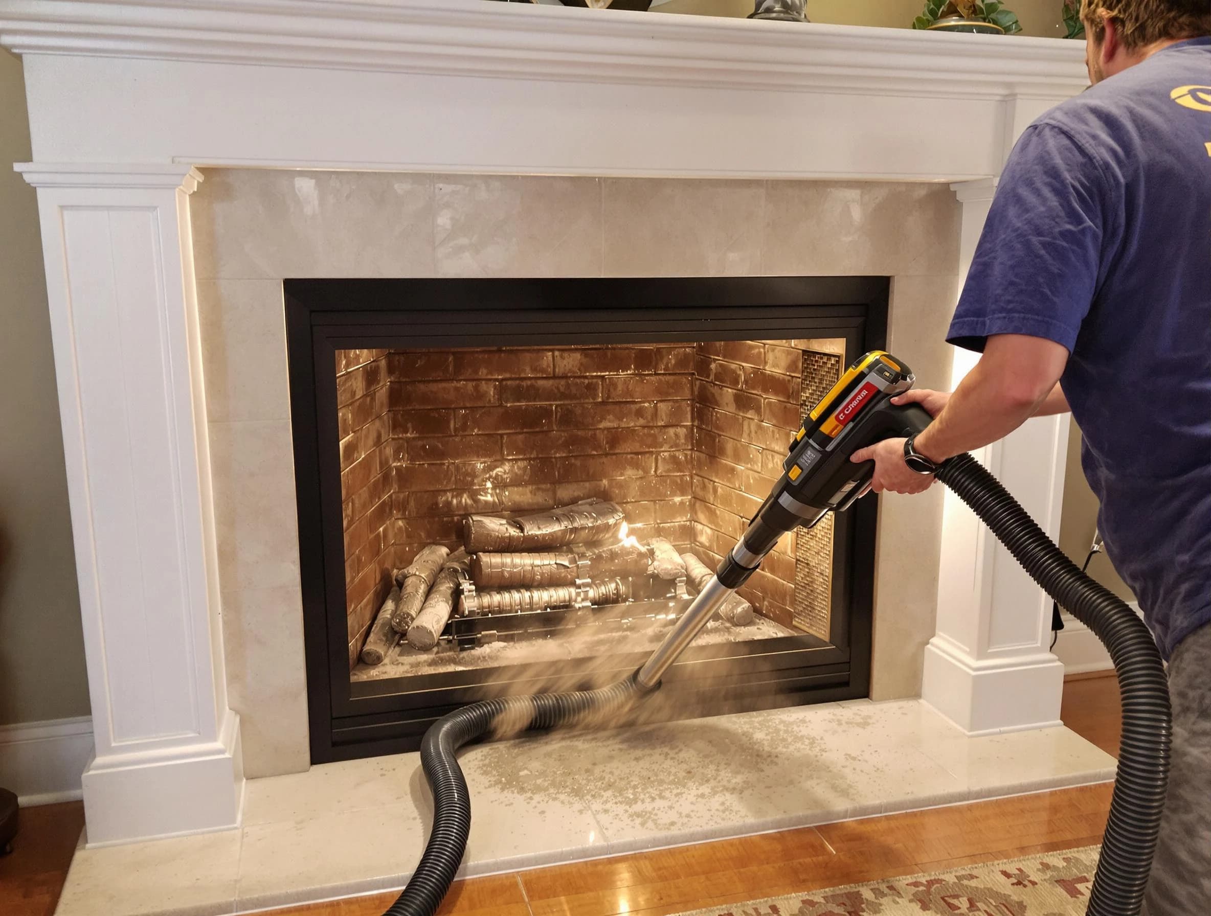 Fireplace cleaning performed by Payson Chimney Sweep in Payson, UT