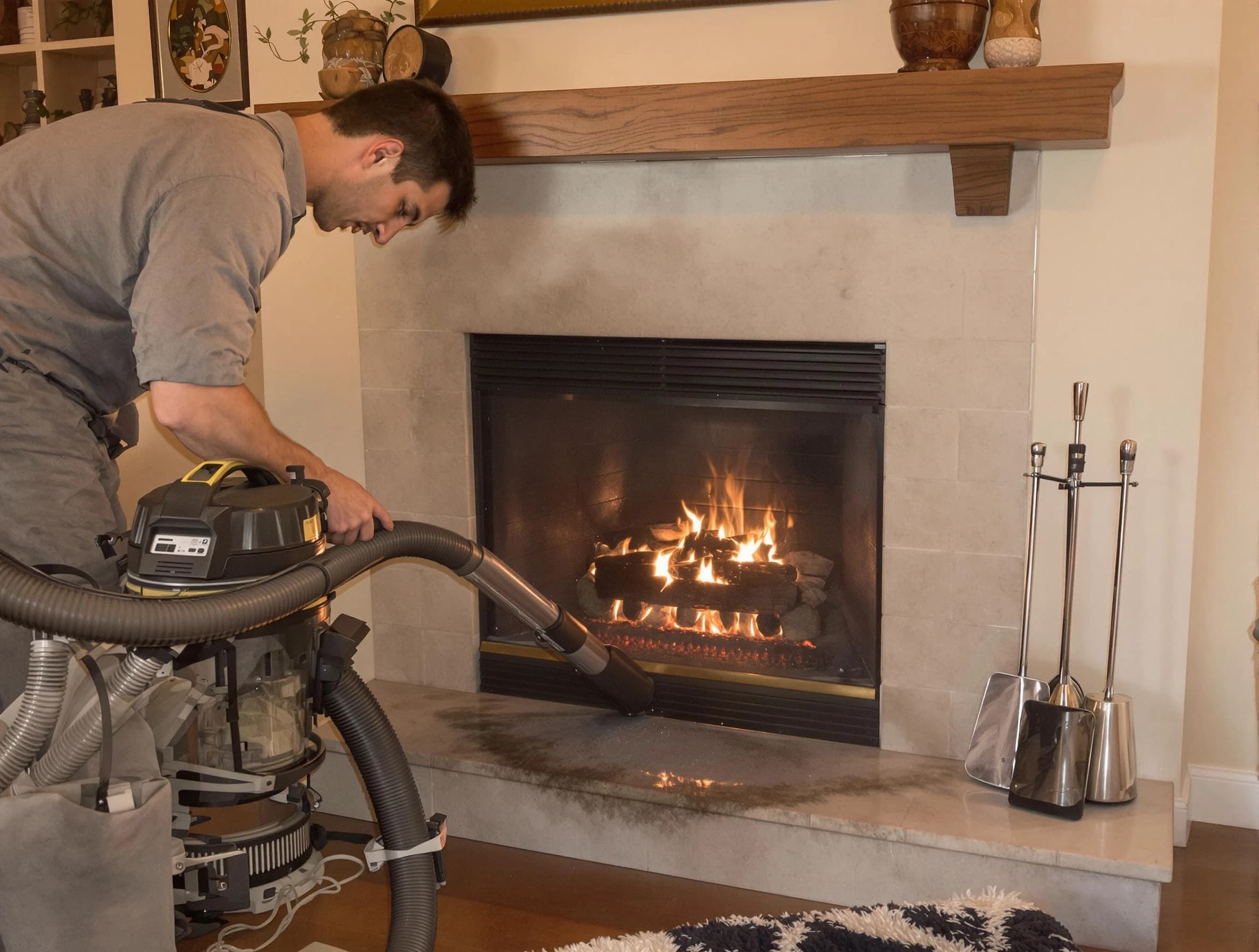 Routine fireplace upkeep by Payson Chimney Sweep in Payson, UT