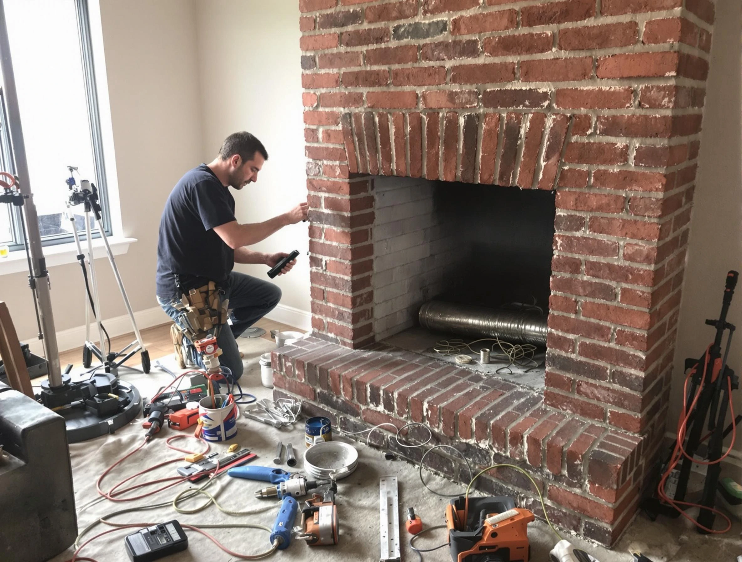 Payson Chimney Sweep specialist finalizing chimney liner service in Payson, UT