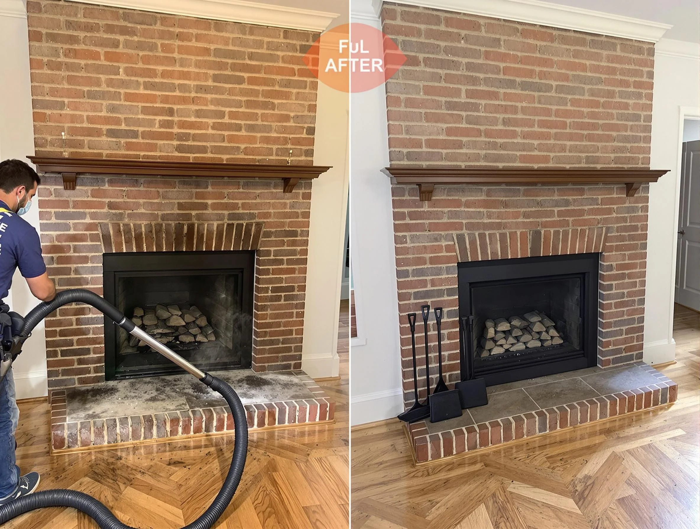 Payson Chimney Sweep carefully sanitizing a fireplace in Payson, UT