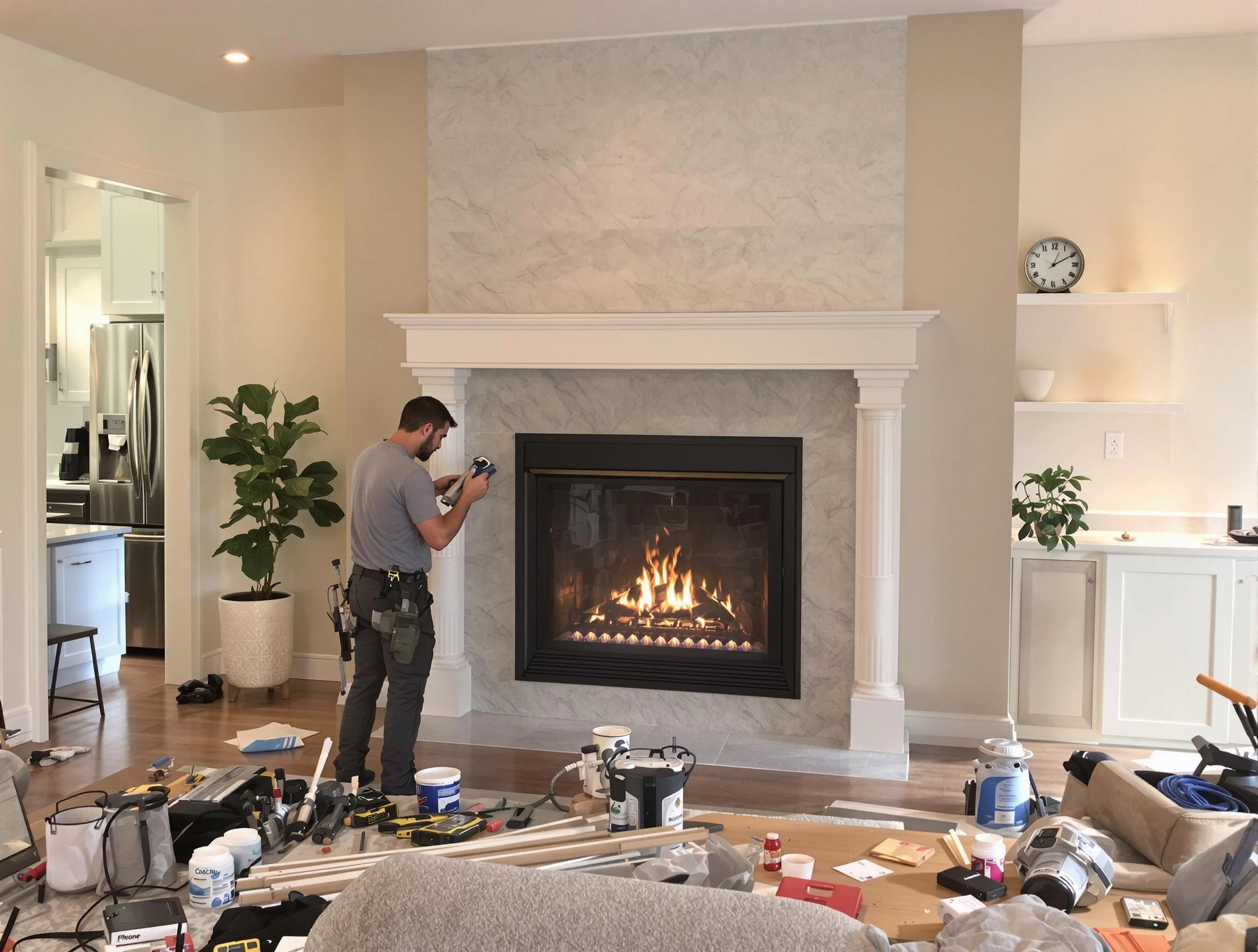 Newly installed fireplace by Payson Chimney Sweep in Payson, UT