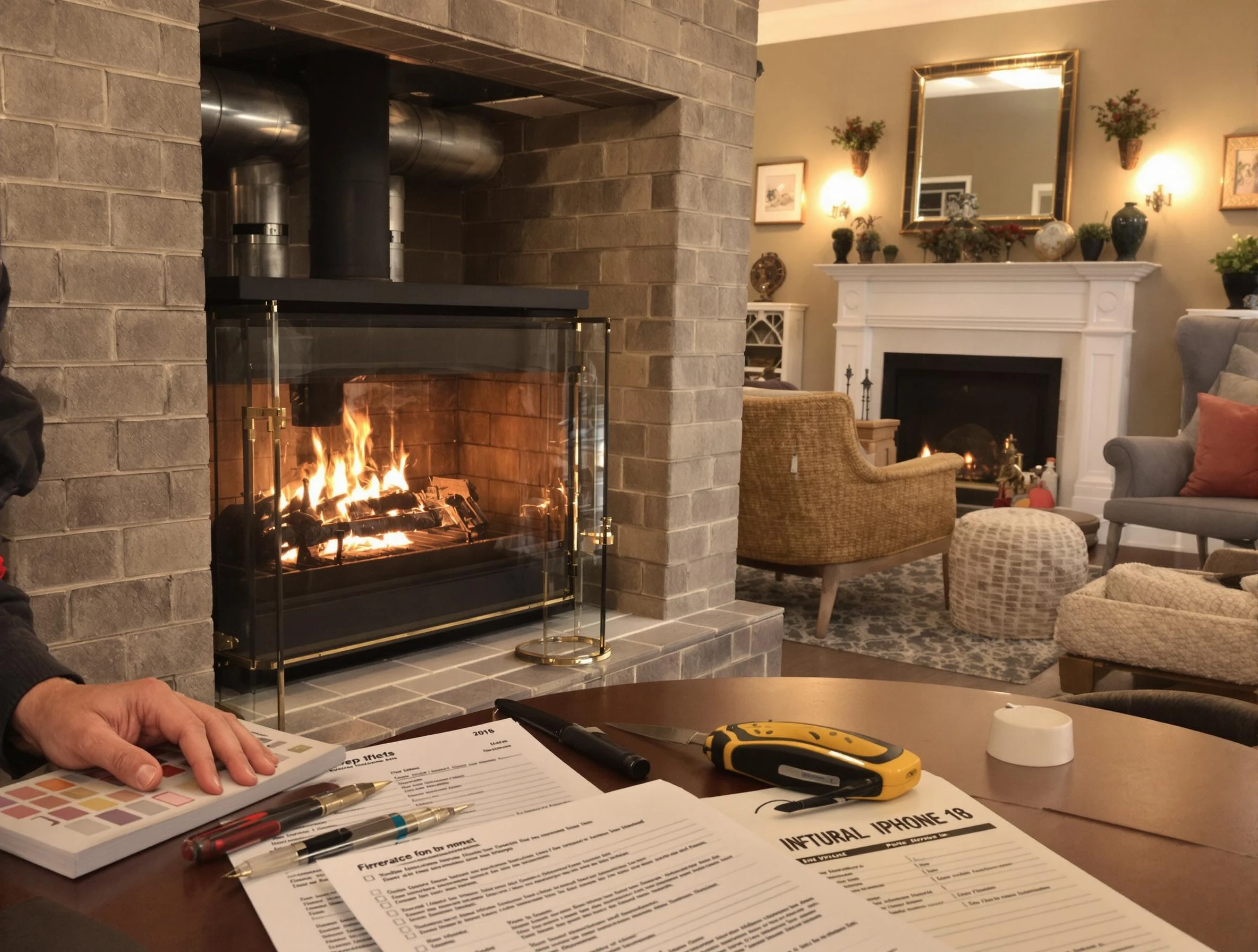 Payson Chimney Sweep verifying fireplace safety measures in Payson, UT